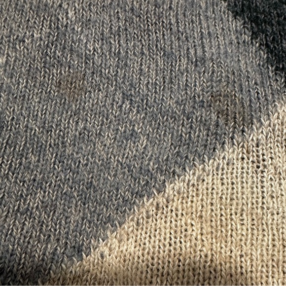 VTG 80s Pringle Scotland Dusty Blue Argyle Wool Blend Knit Golf Sweater Mens XL. - Picture 8 of 9